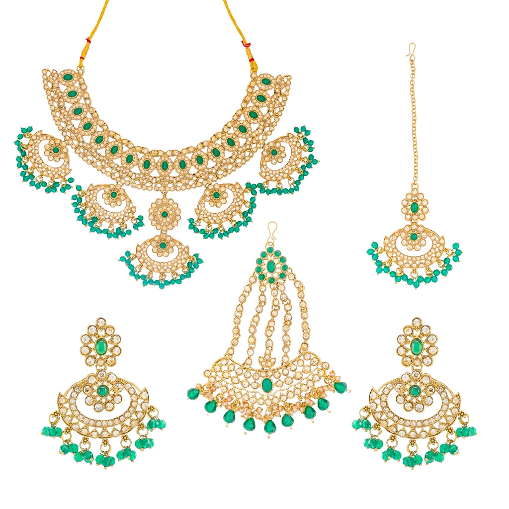 Emerald Regal Bridal Jewellery Set