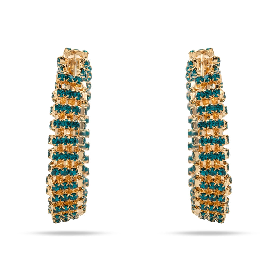 Aurora Glow Crystal Earrings Green