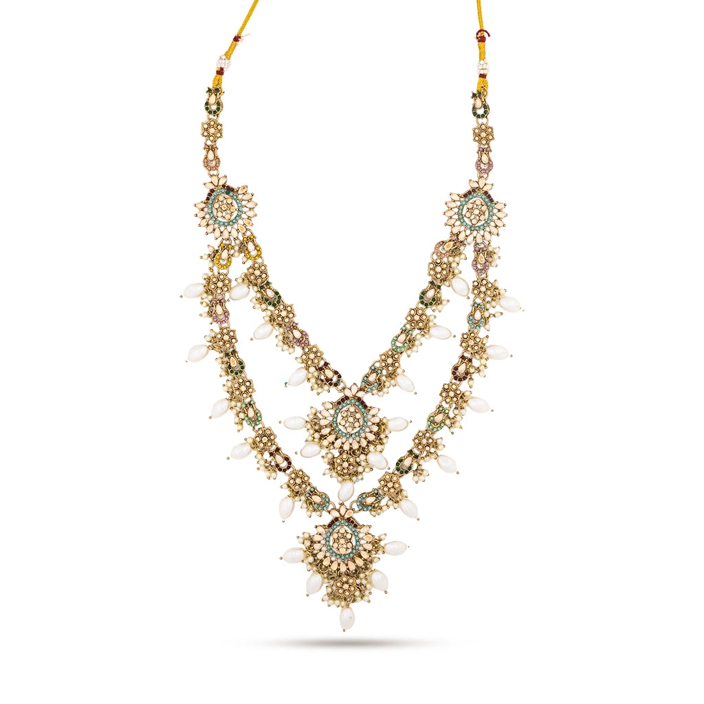 Celestia Crystal White Necklace Set