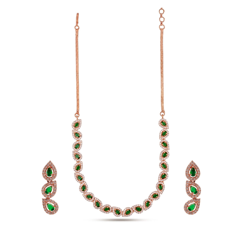 Emerald Radiance Crystal Necklace Set