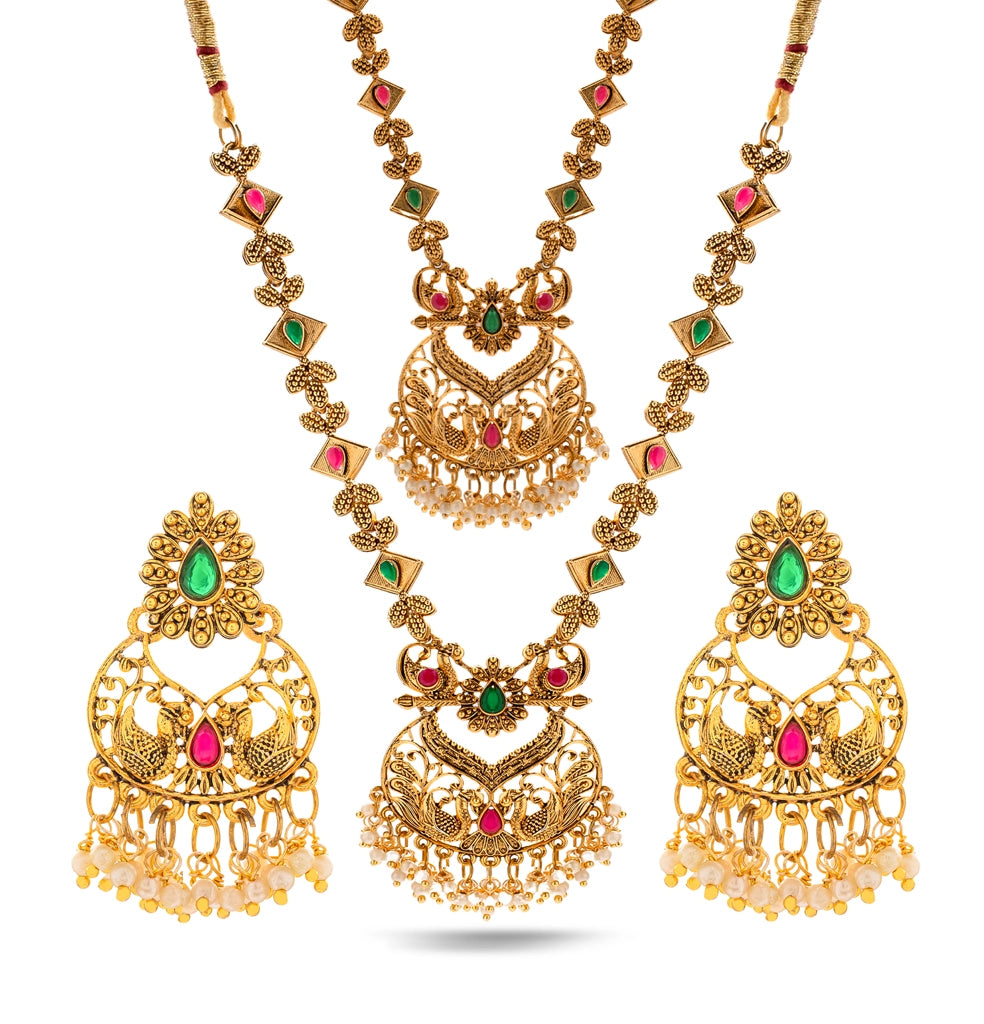Pearl & Gemstone Necklace Set