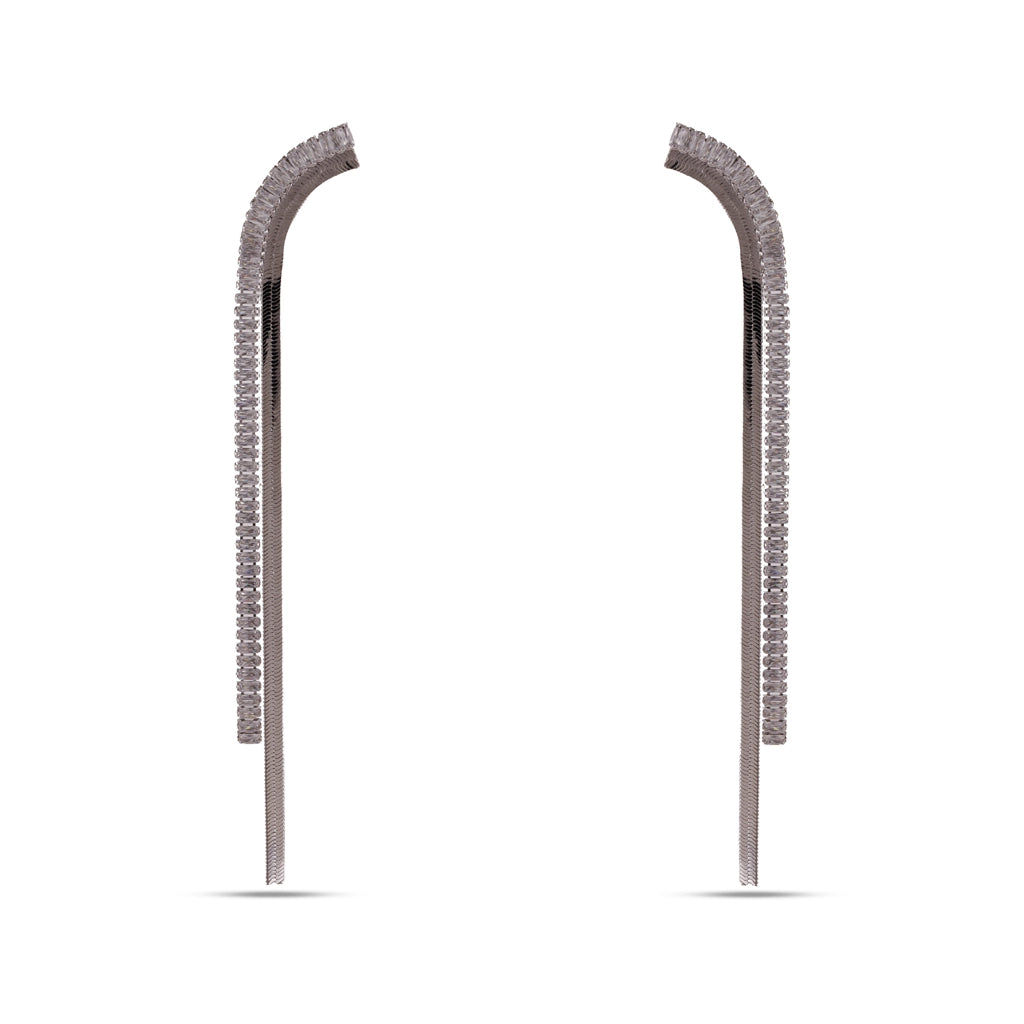 Viora Crystal Wave Drop Earrings
