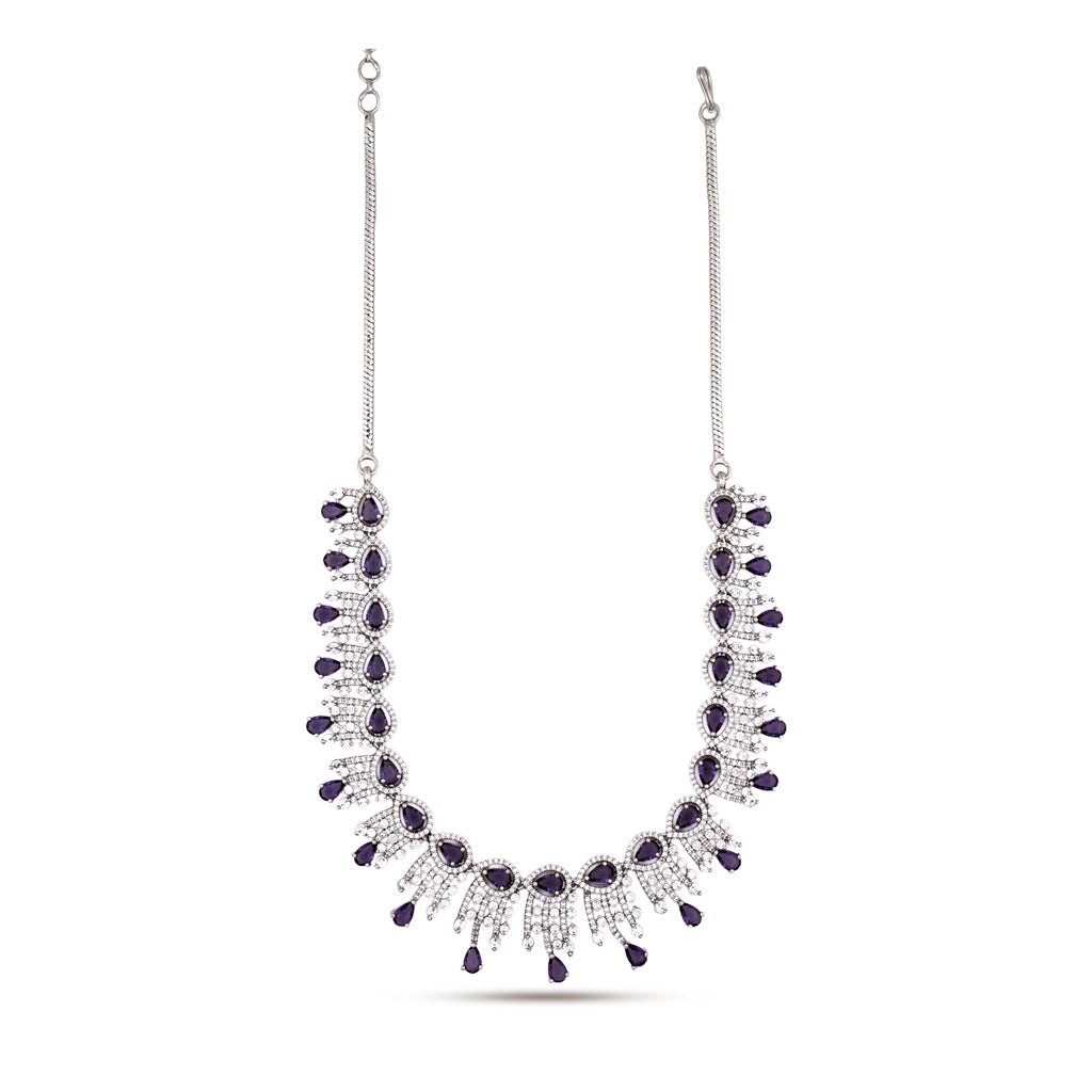 Lavender Radiance Crystal Necklace Set