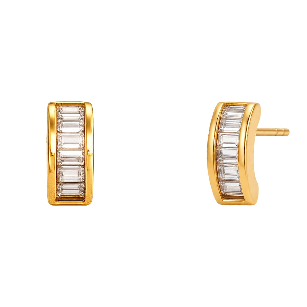 Aurora Curve Baguette Studs