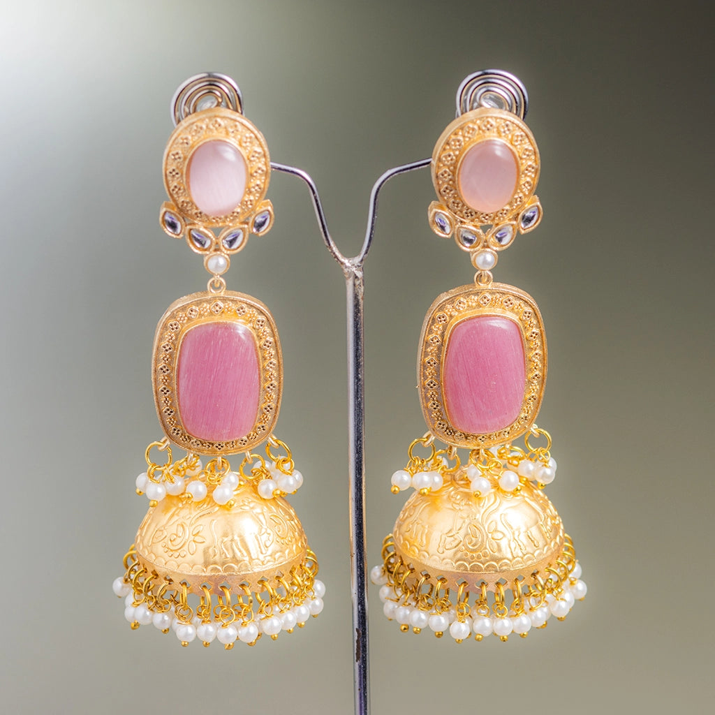 Rose Regal Jhumka Earrings