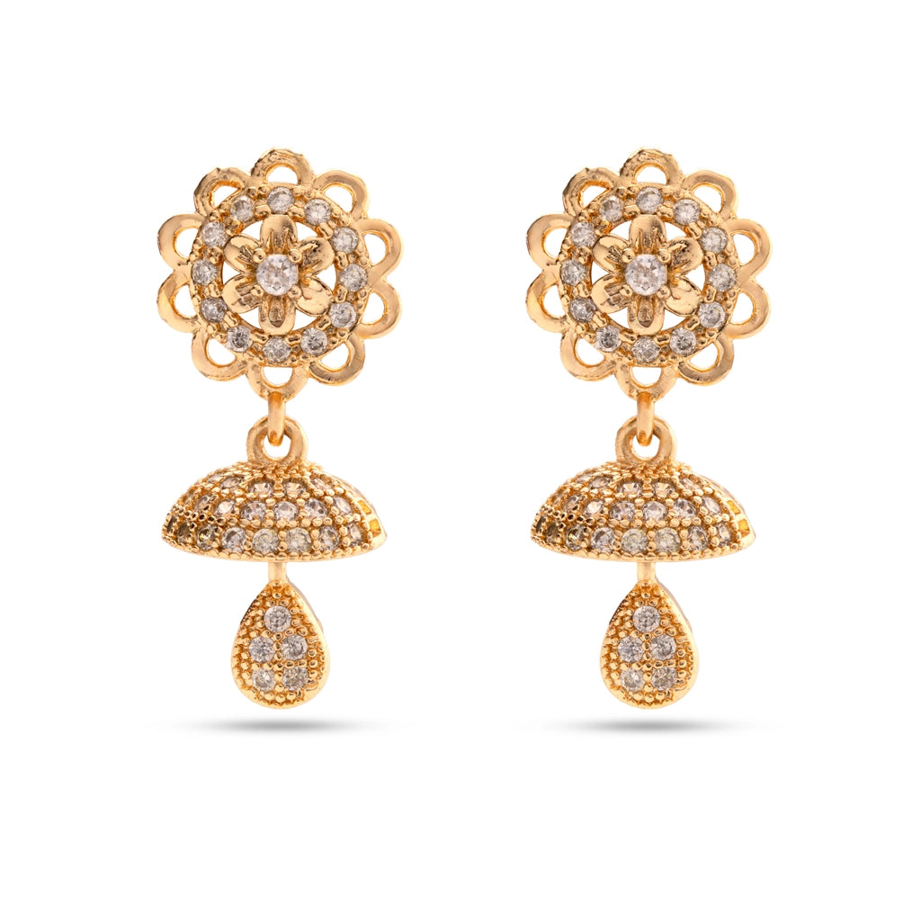 Royal Pushp Crystal Jhumkas