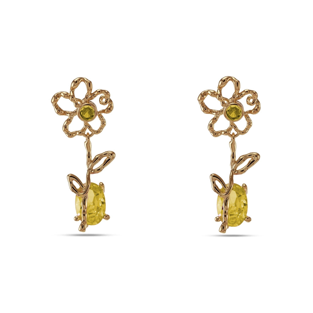 Emrald Bloom Swarovski Earrings