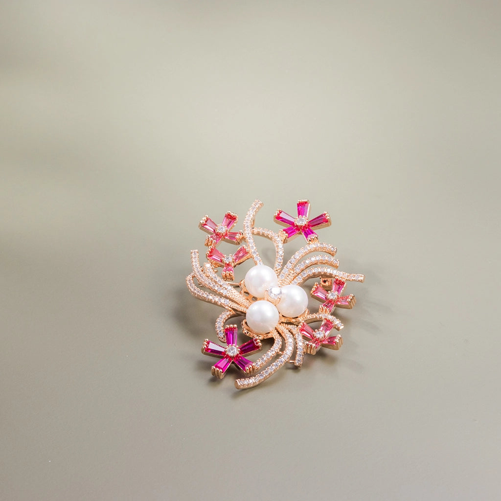Celeste Bloom Ruby Brooch