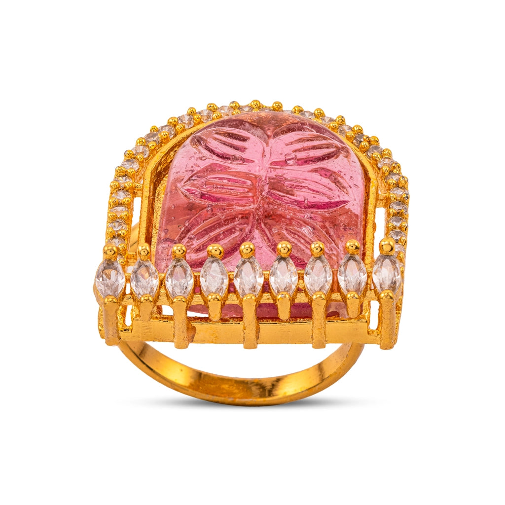 Petal Aura Carved Stone Studs
