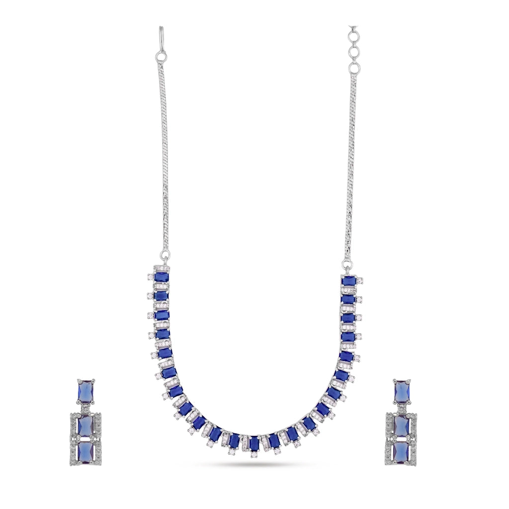 Azure Prism Crystal Necklace Set