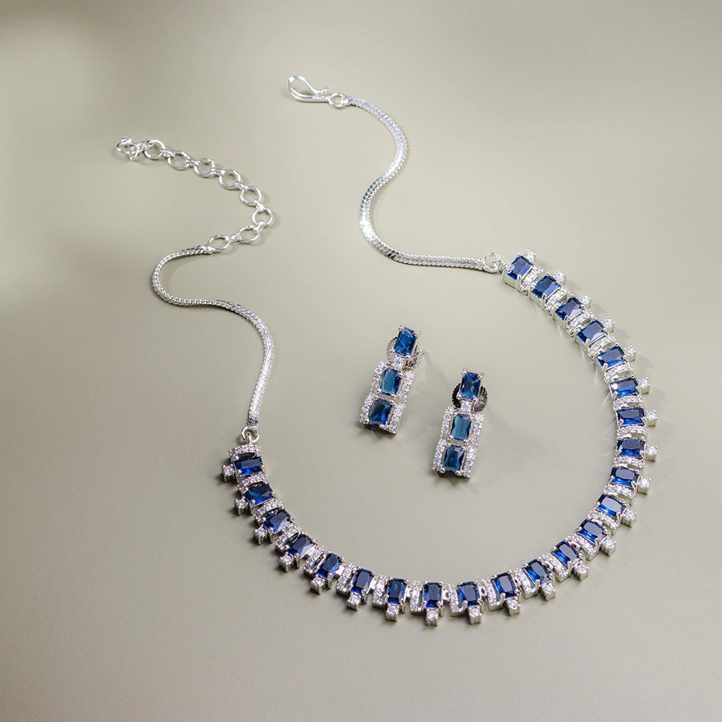Azure Prism Crystal Necklace Set