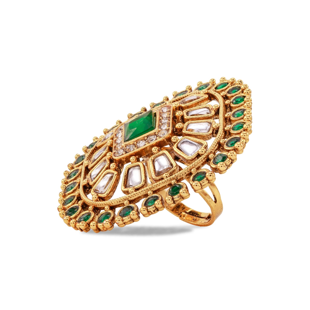 Rajvansh Halo Emerald Green