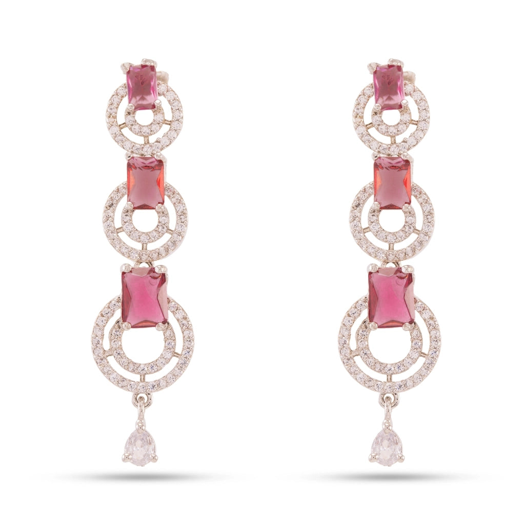 Blush Halo Crystal Necklace Set