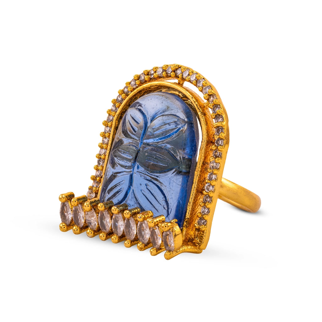 Petal Aura Carved Stone Studs