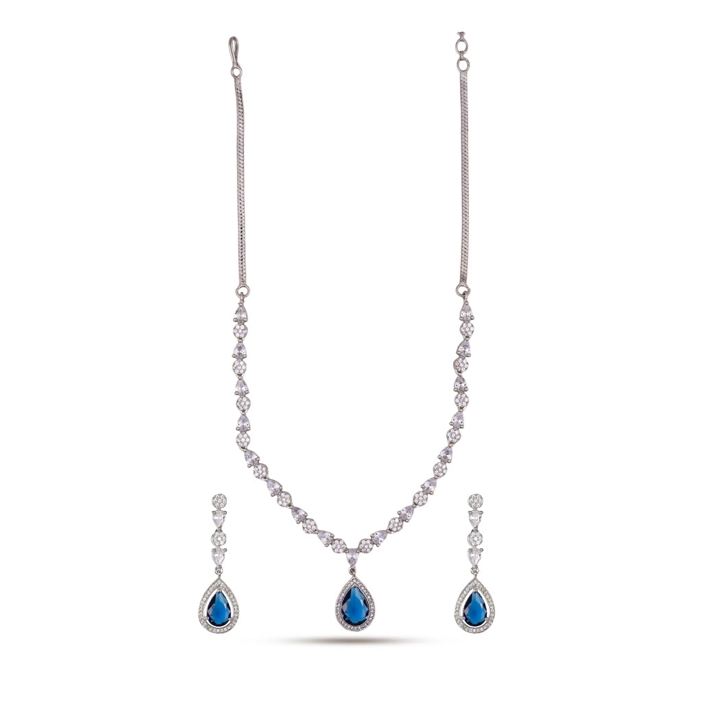 Midnight Sapphire Drop Necklace Set