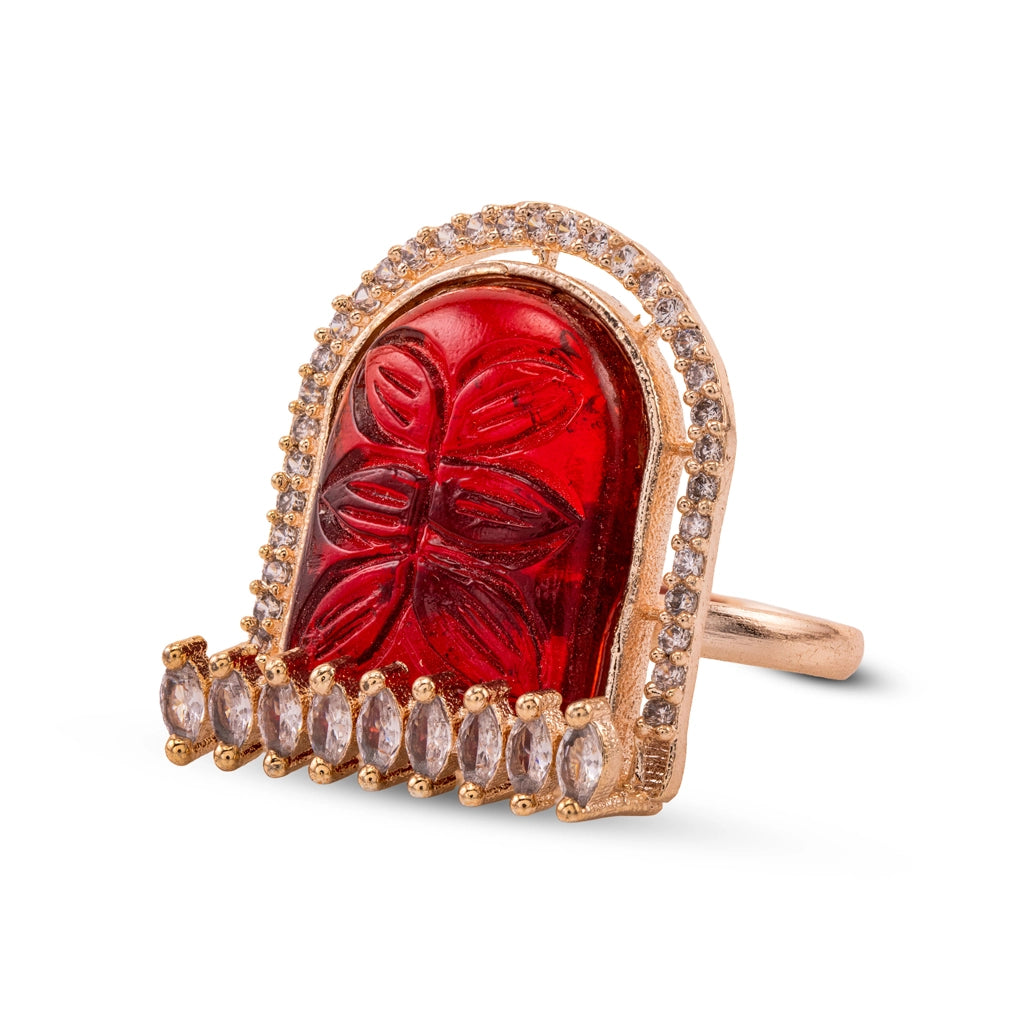 Petal Aura Carved Stone Studs
