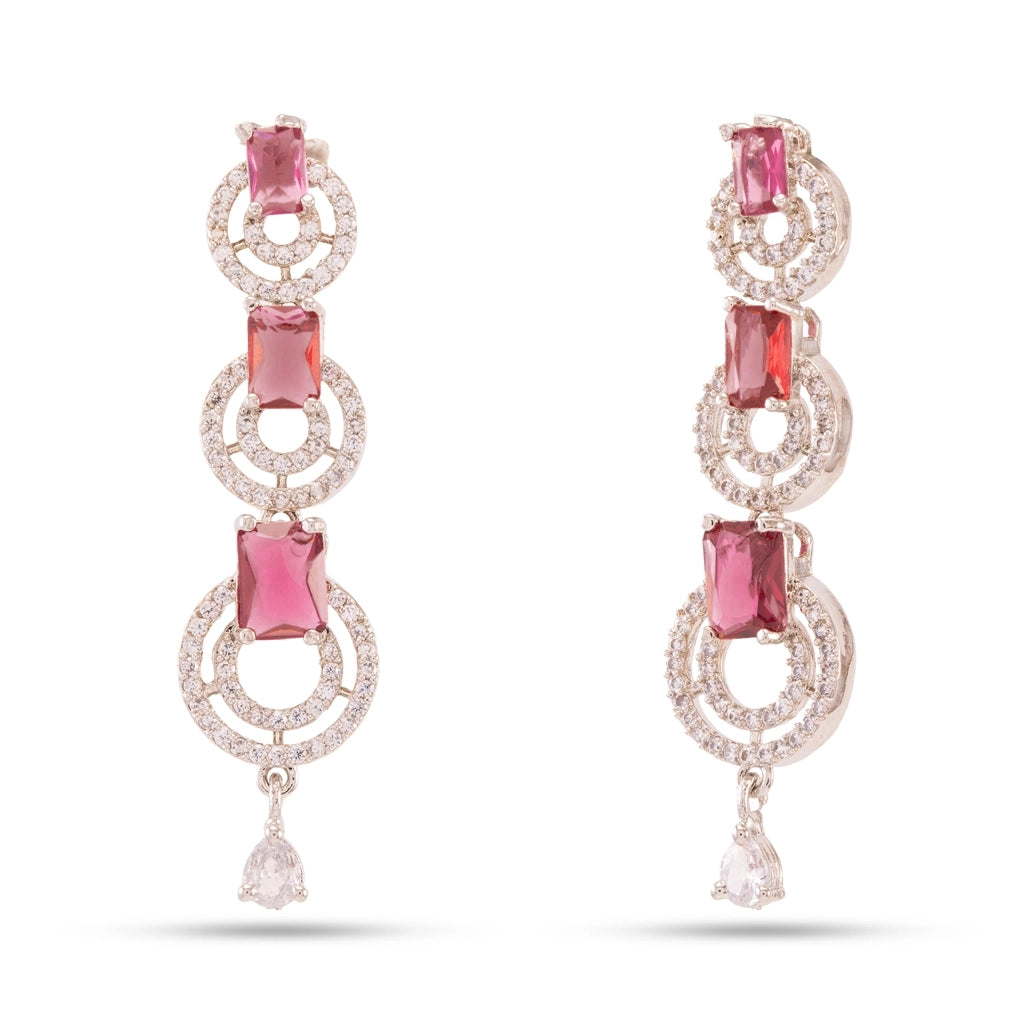 Blush Halo Crystal Necklace Set