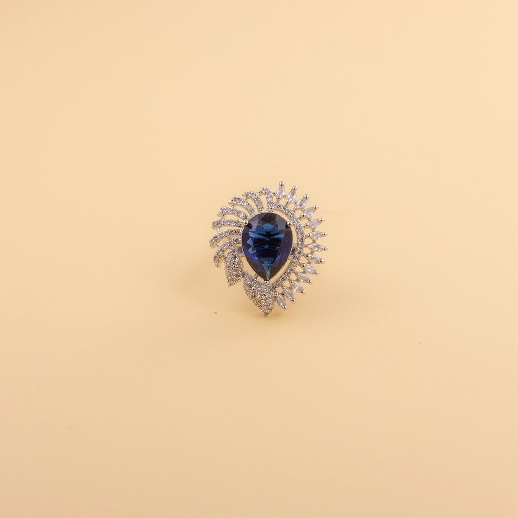 Royal Sapphire Feather Ring