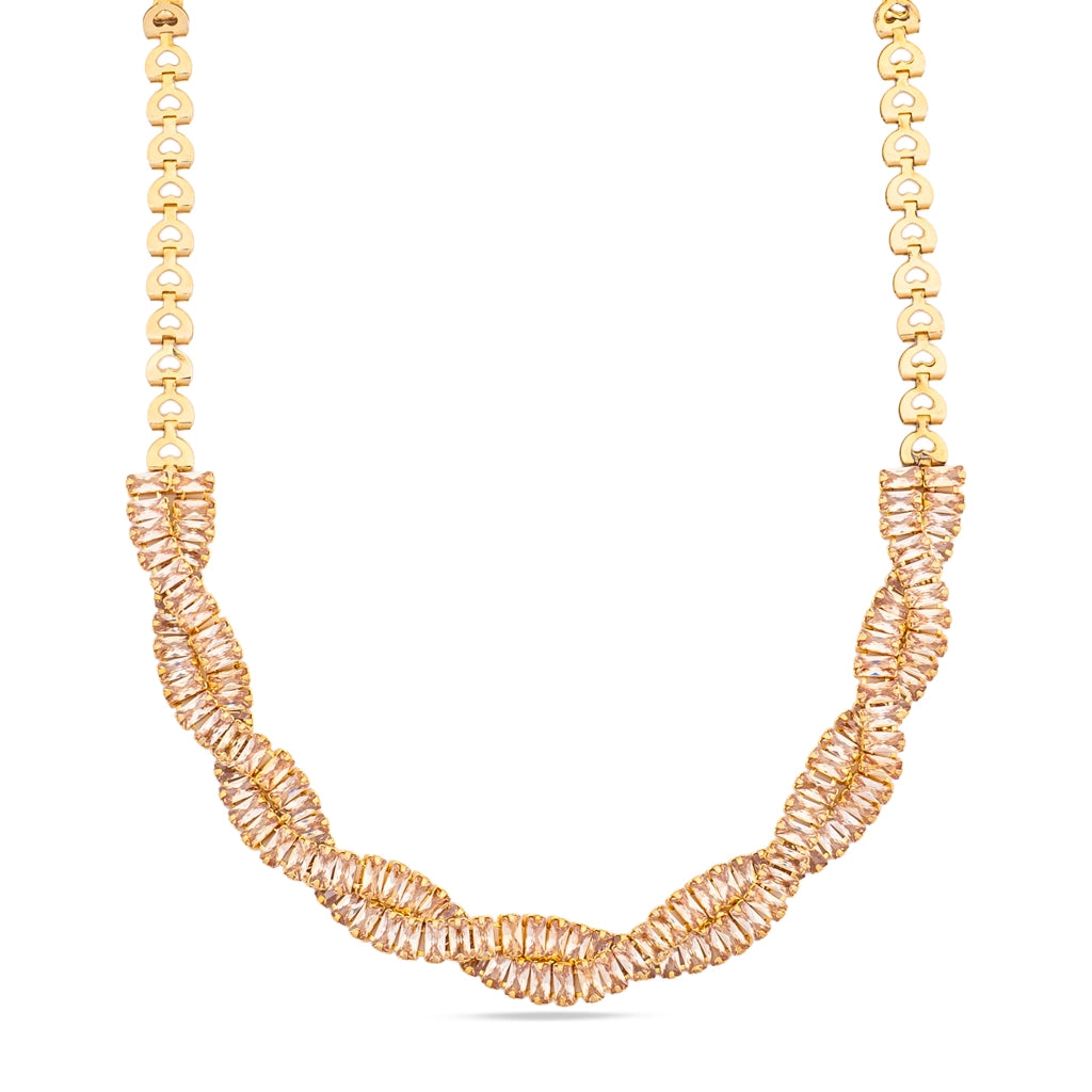 Golden Cascade Crystal Necklace