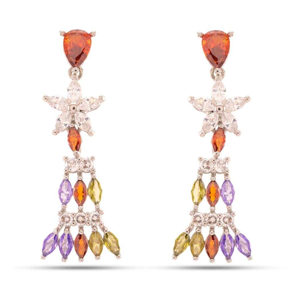 Rangrez Crystal Cascade Earrings
