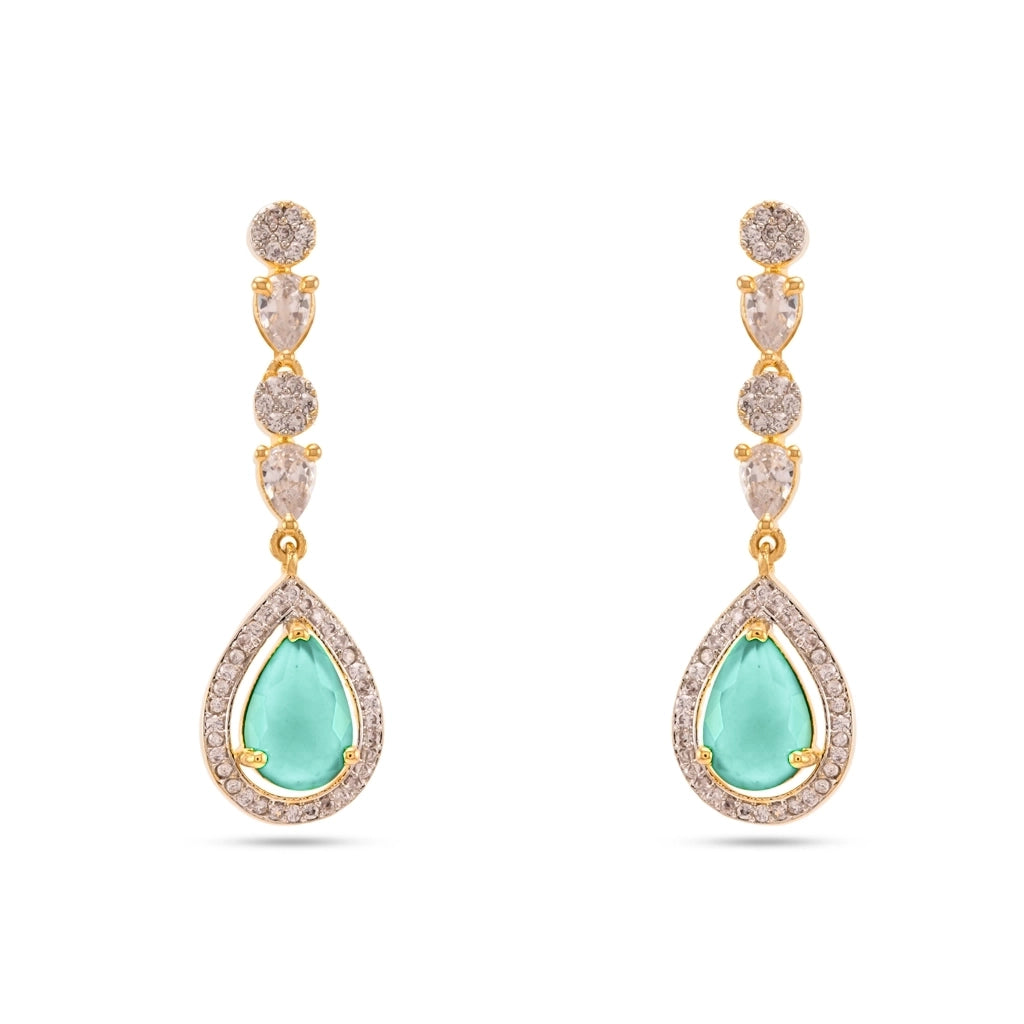 Aaira Mint Crystal Necklace Set