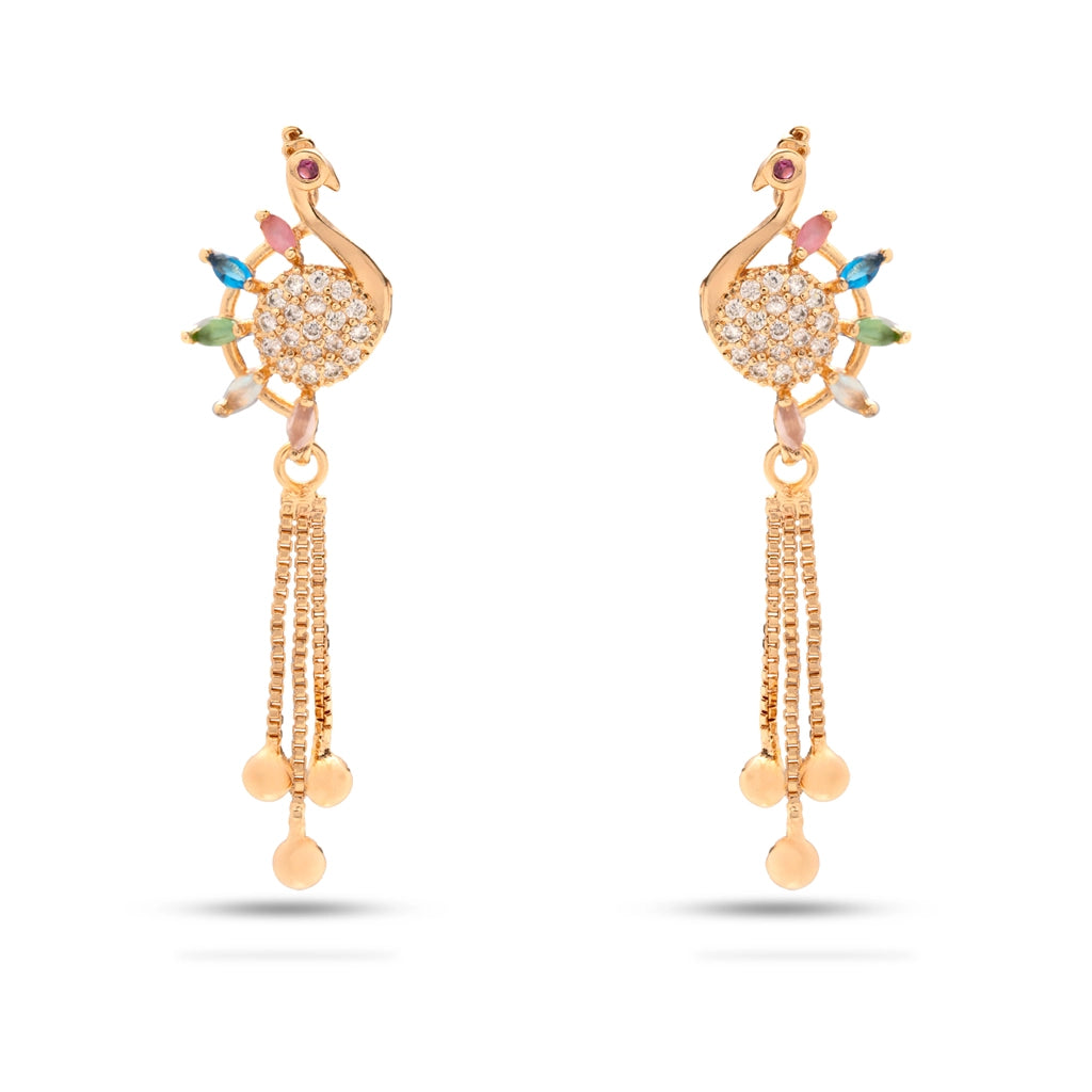 Peacock Multi-Stone Danglers