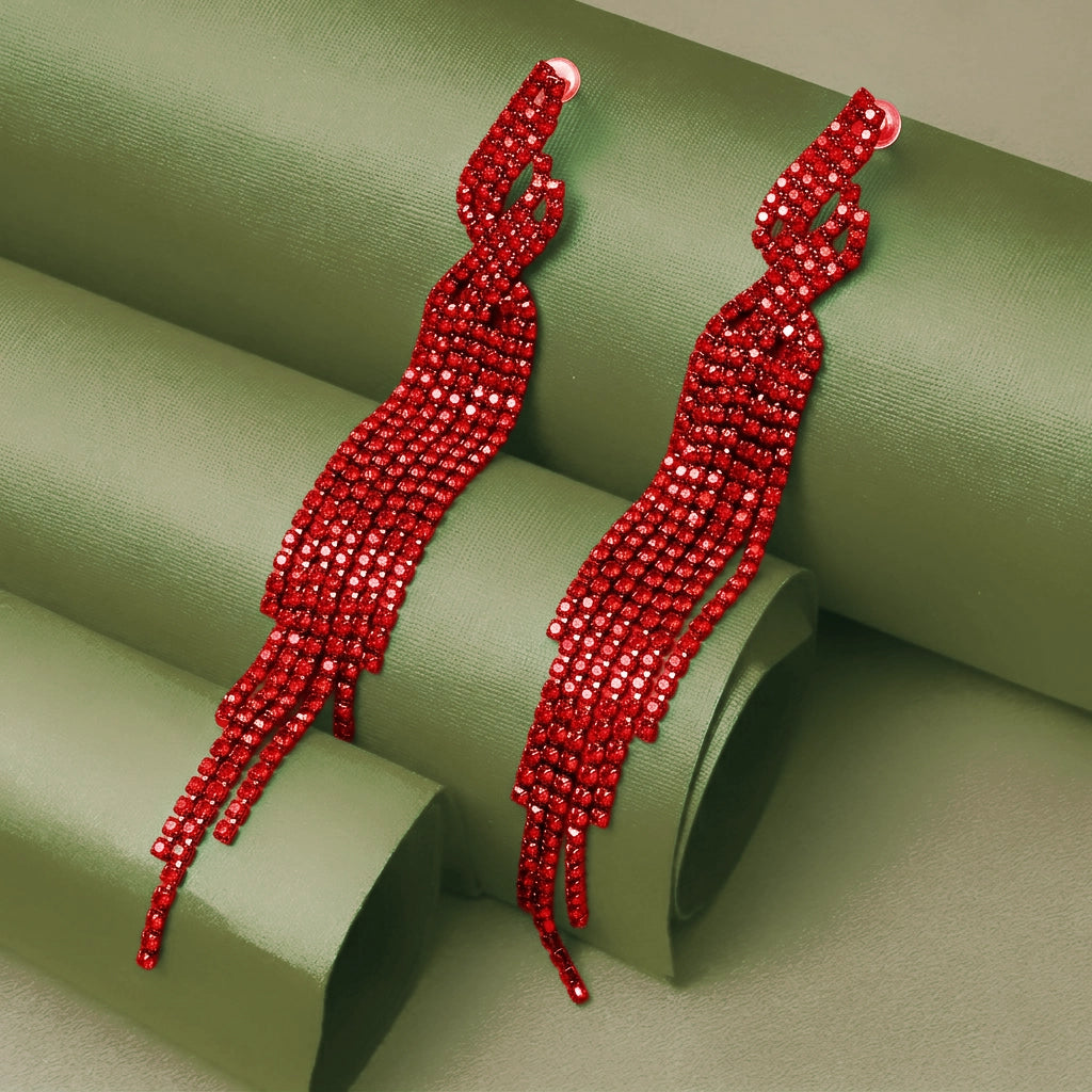 Blush Cascade Royale Earrings Red