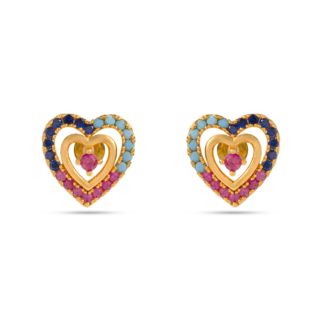 Flow Chromatic Heart Studs