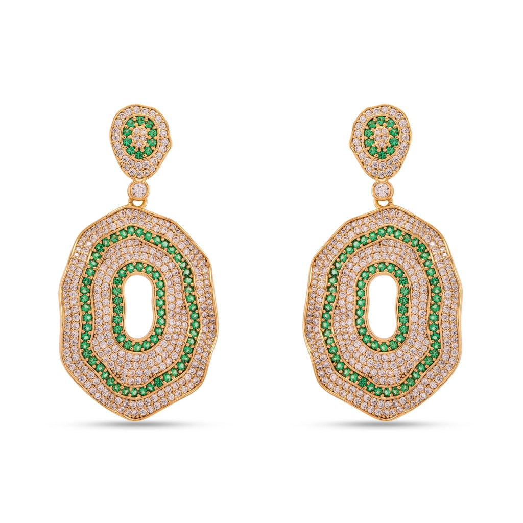 Emerald Aura Luxe Drop Earrings