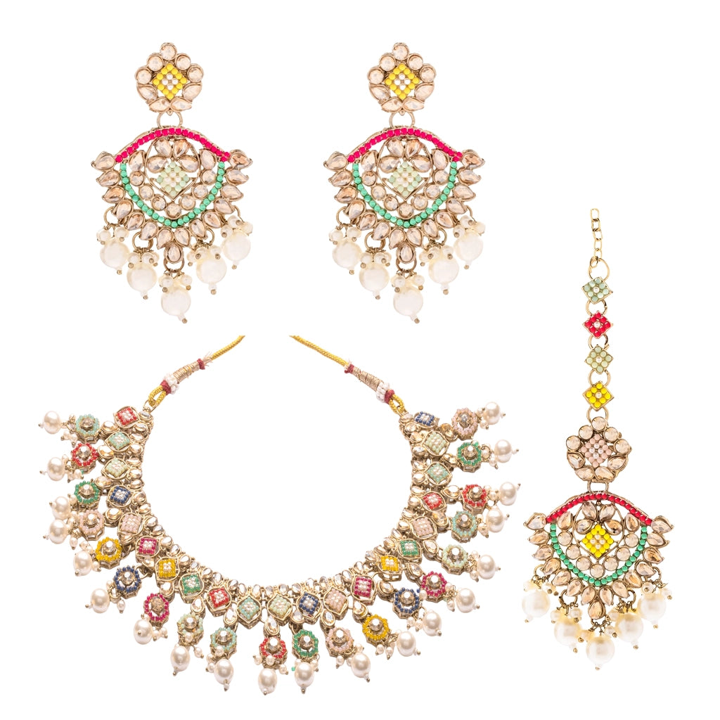 Noor-E-Jahan Gulrang Pearl Choker Set