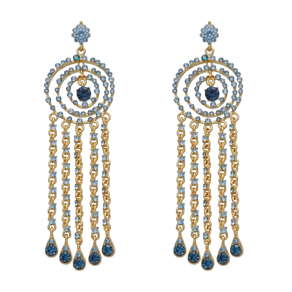 Power Cut Sapphire Cascade Danglers