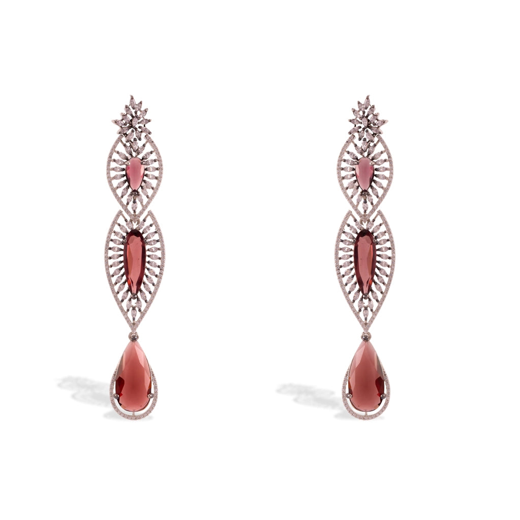 Meher Crimson Drop Earrings
