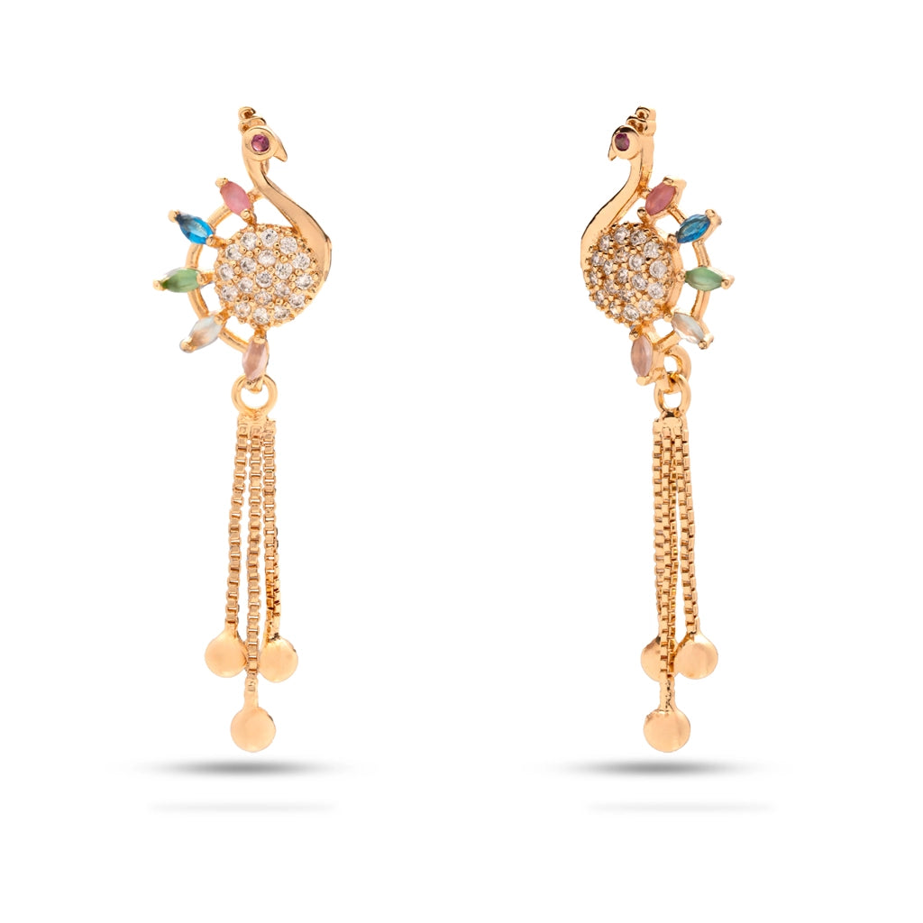 Peacock Multi-Stone Danglers