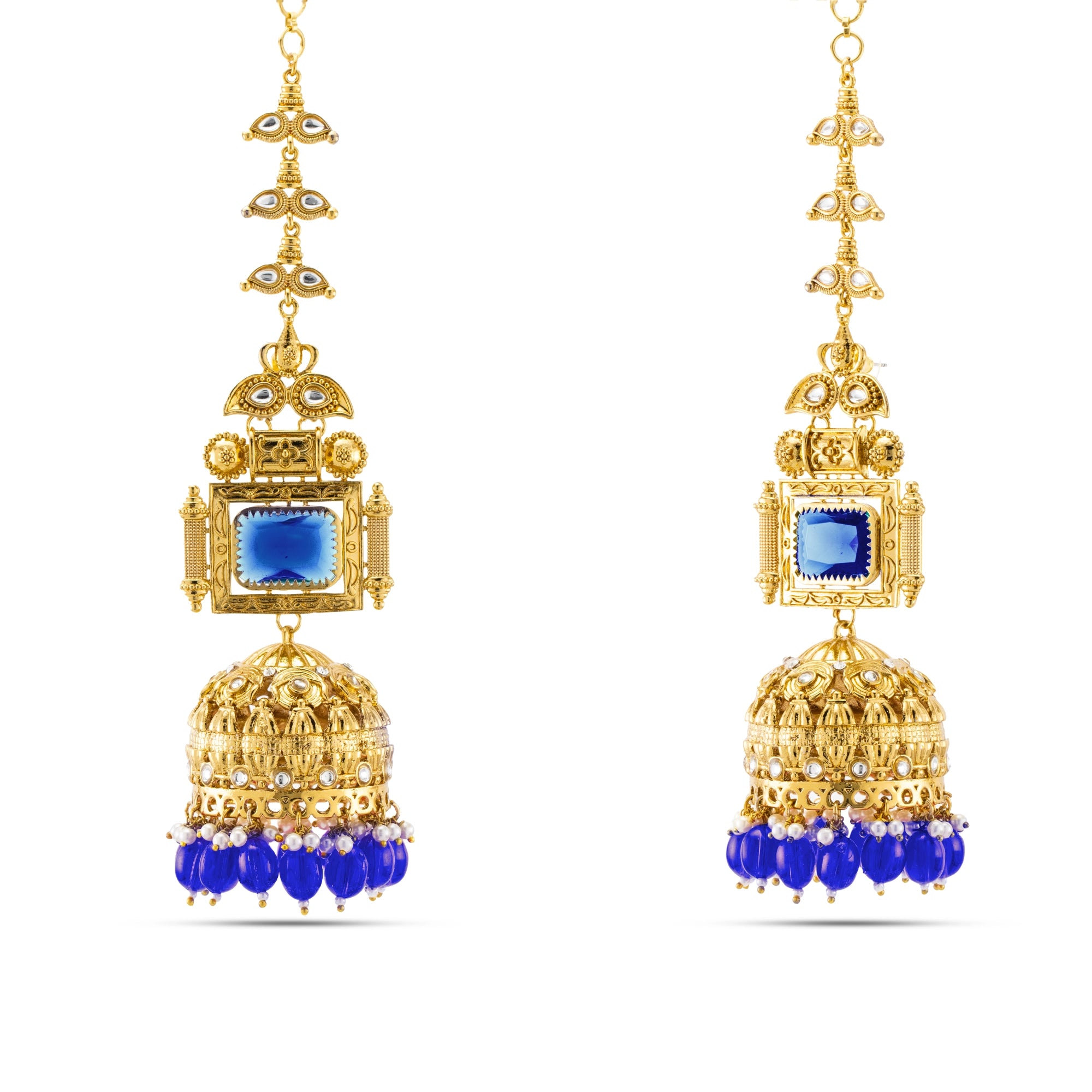 Sapphire Temple Jhumkas