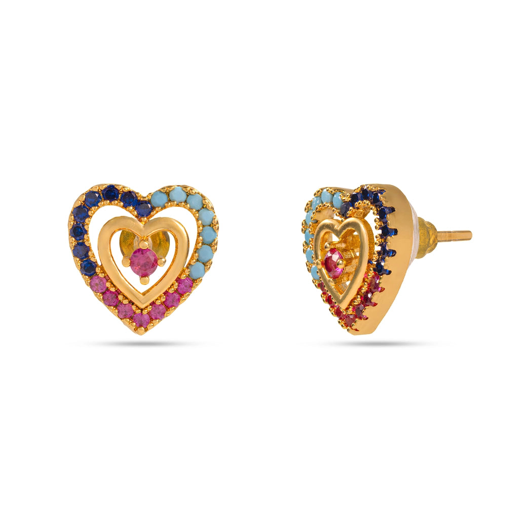 Flow Chromatic Heart Studs