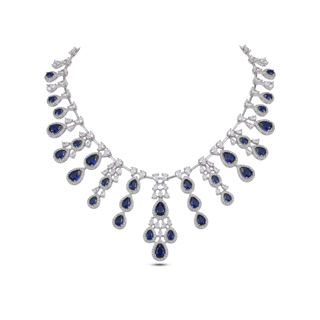 Sapphire Cascade Necklace Set