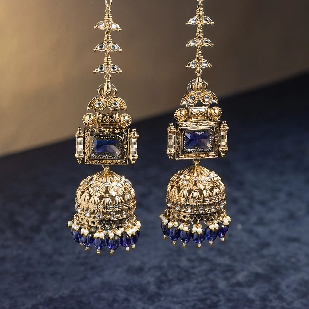 Sapphire Temple Jhumkas