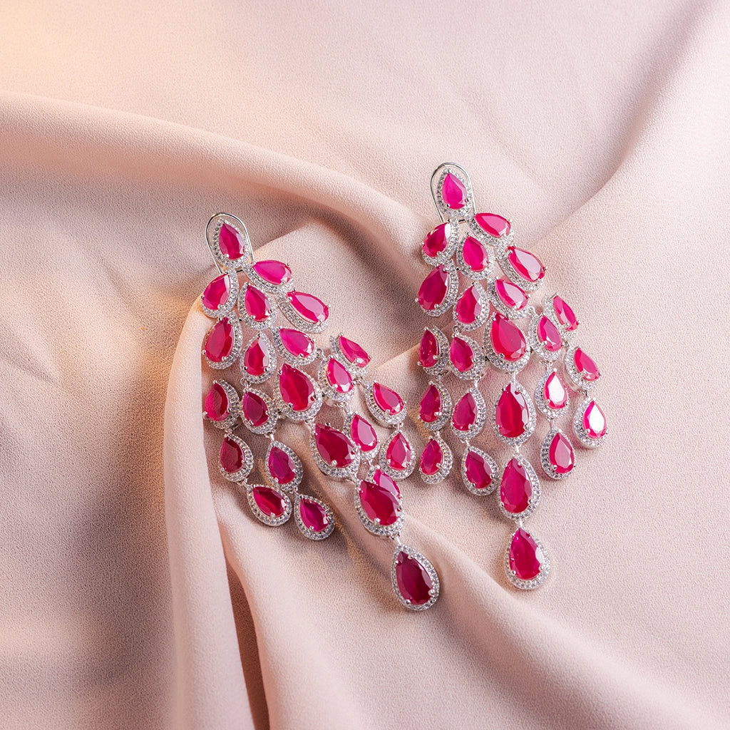 Ruby Cascade Danglers