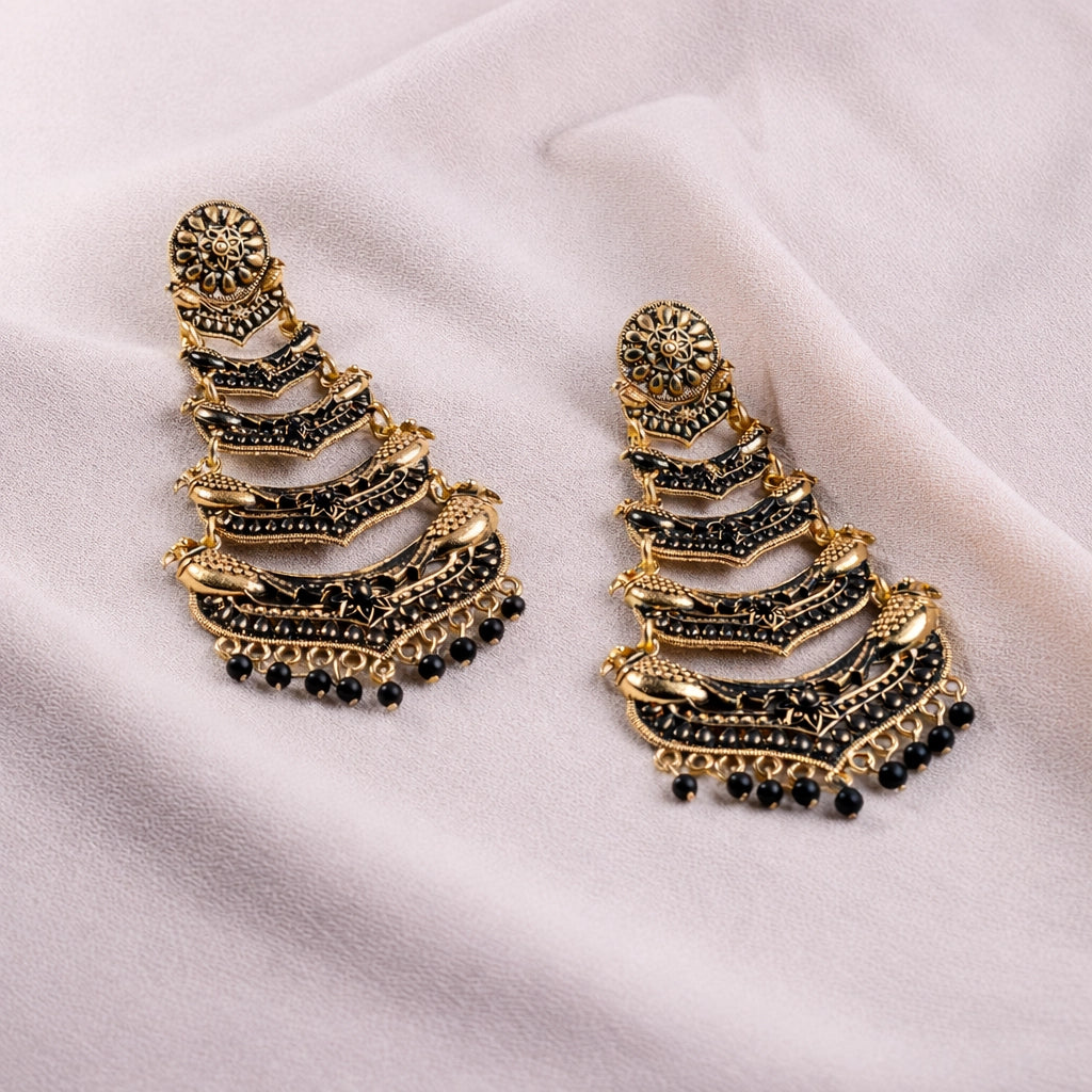 Royal Vermilion Cascade Earrings