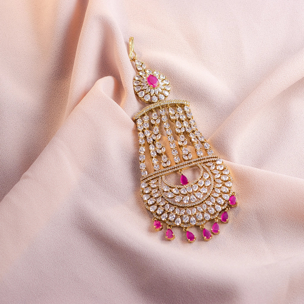 Rose Pearl Crown Maangtika