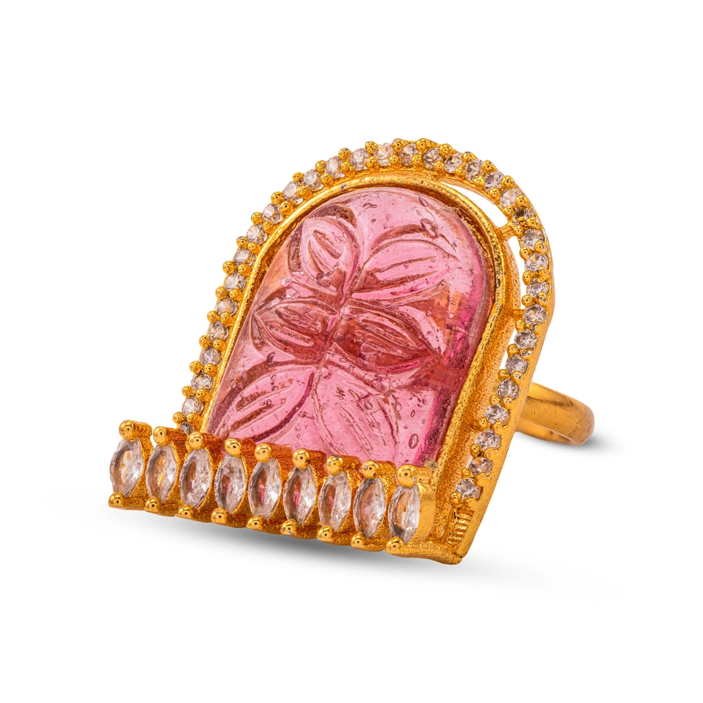 Petal Aura Carved Stone Studs