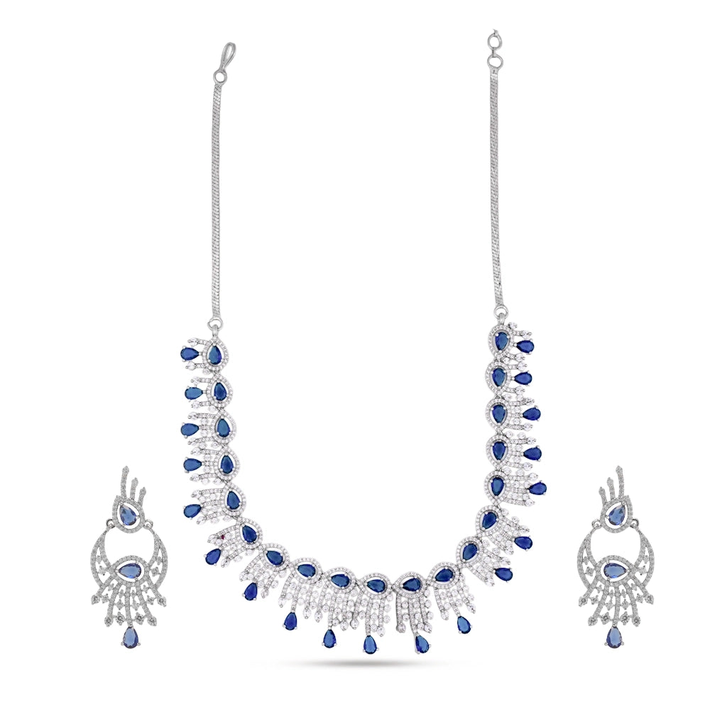 Blue Radiance Crystal Necklace Set