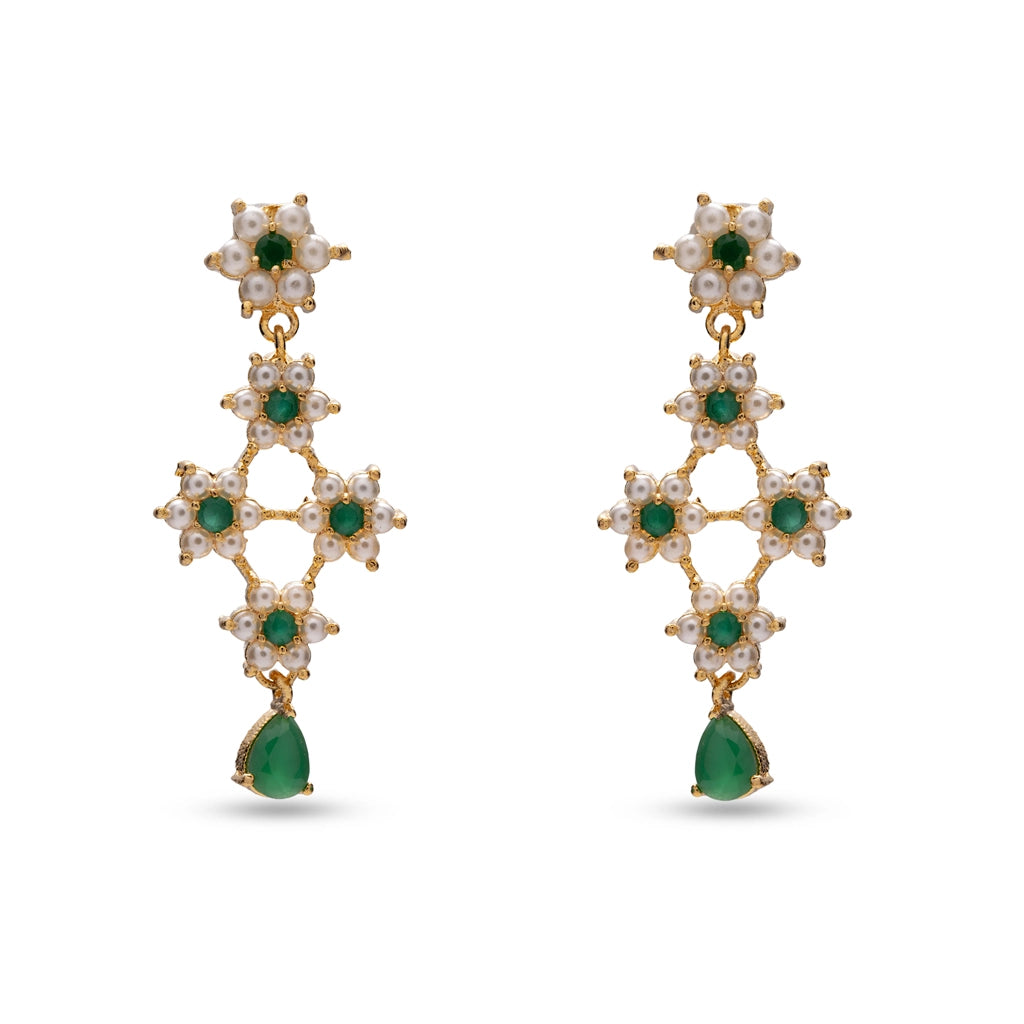 Green Vanya Floral Necklace Set