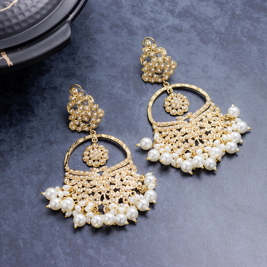 Noor Pearl Chandbali Earrings