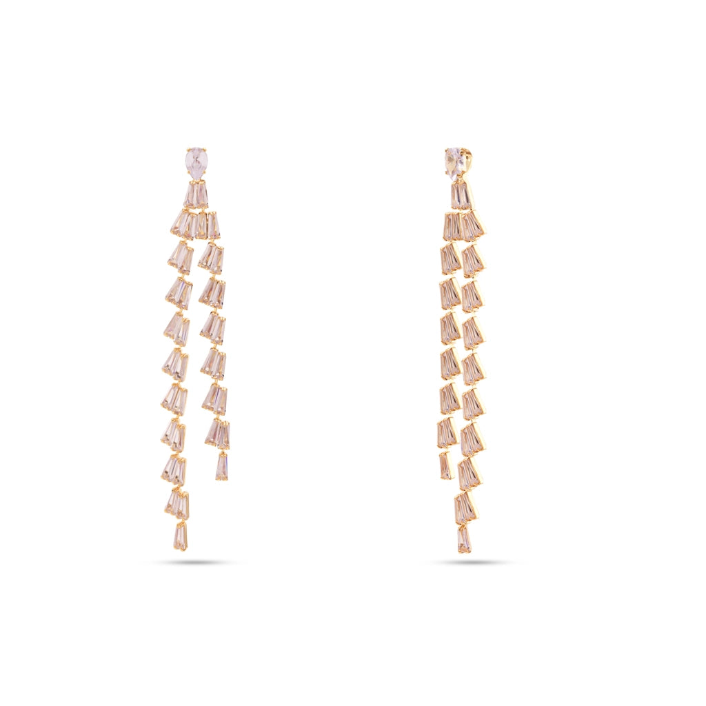 Aurelia Crystal Cascade Fringe Earrings