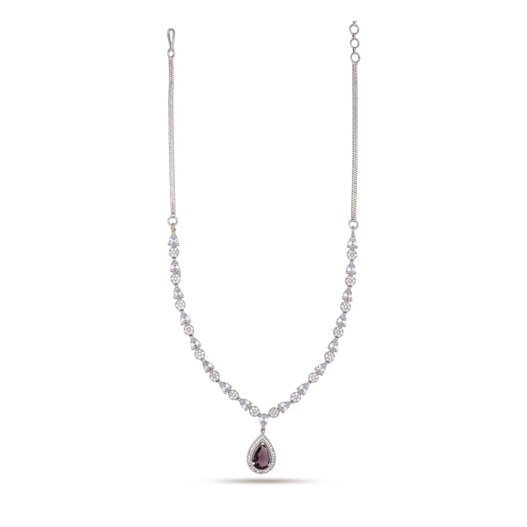 Royal Amethyst Drop Necklace Set