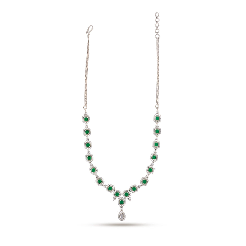 Emerald Prism Crystal Necklace Set