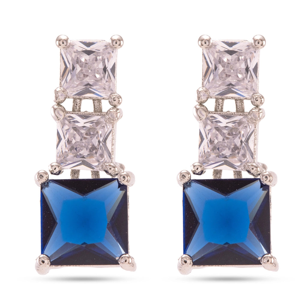 Blue Crystal Medallion Necklace Set