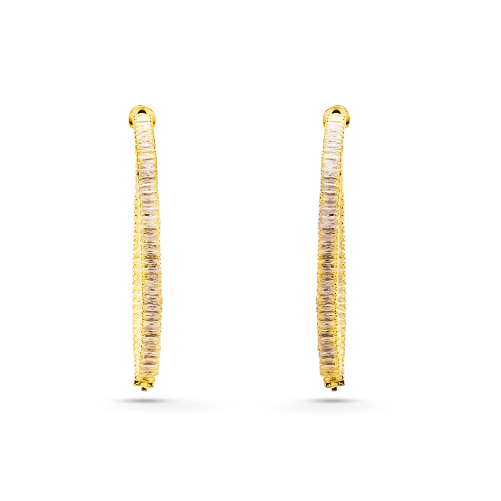 Crystal Curve Luxe Gold Hoops