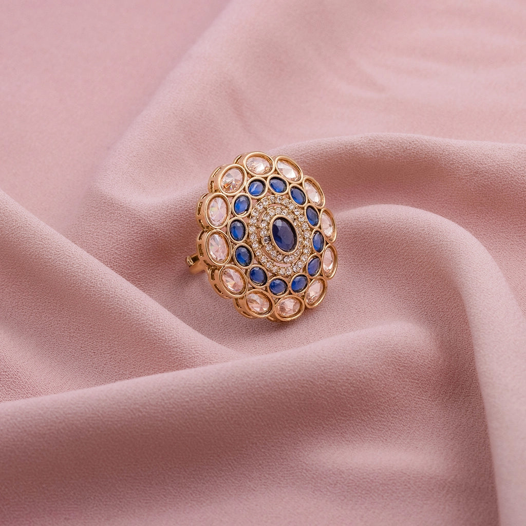 Regal Azure Halo Ring